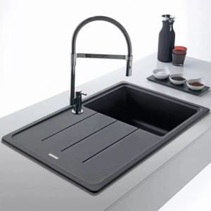 Кухонная раковина Franke Basis BFG 611-62 114.0693.558, матовый черный / черный слив