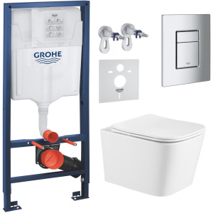 Комплект для скрытого монтажа унитаза: рама Grohe + чаша унитаза TORNADO ALBA IMPRESE +