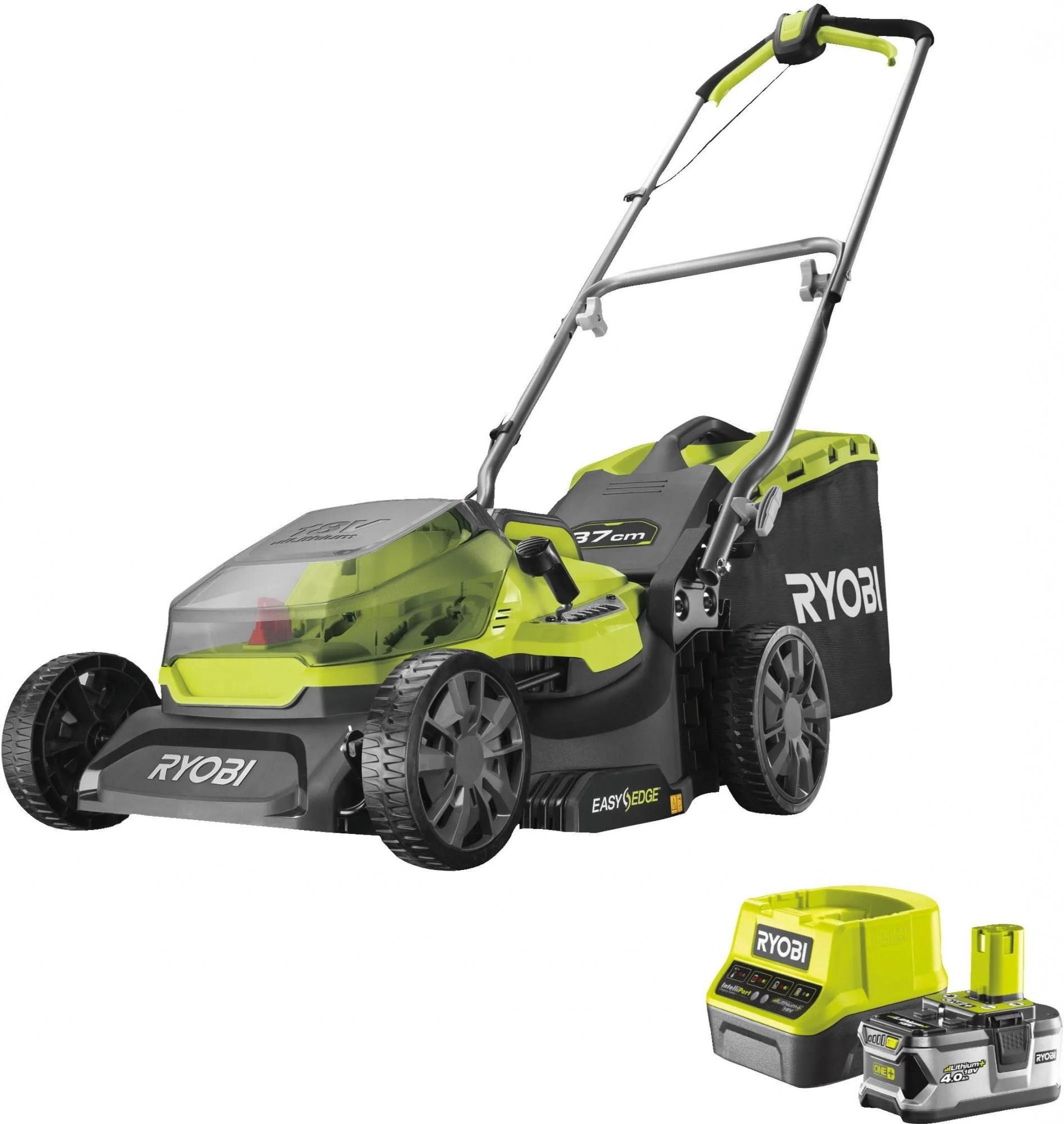 Газонокосилка аккумуляторная RYOBI RY18LM37A-140 18V, 37 см, 40 л, с АКБ и ЗУ