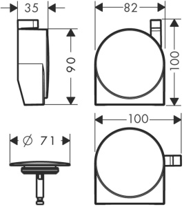 Внешний элемент для слива Hansgrohe 58117700, белый матовый