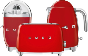 Набор тостер+чайник+соковыжималка SMEG TSF01RDEU