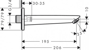 Излив для ванны Hansgrohe Logis DN20, хром 71410000
