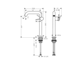 Смеситель для раковины Hansgrohe Tecturis S Белый Матовый 73373700