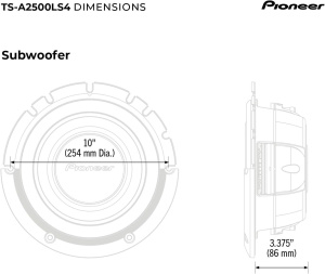 Сабвуфер автомобильный Pioneer TS-A2500LS4, 25 см, 1200 Вт