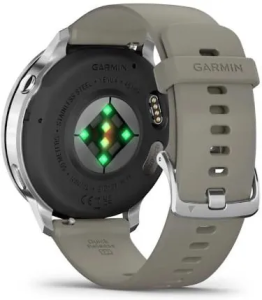 Смарт-часы Garmin Venu 4 45 mm Silver серебристый с серебристым серым силиконовым ремешком