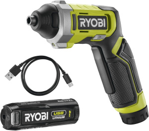 Аккумуляторная отвертка RYOBI RSD4-120T с АКБ и кабелем зарядки