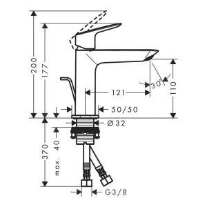 Смеситель для раковины Hansgrohe Logis 71251670, черный матовый