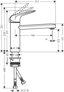 Кухонный смеситель Hansgrohe M4221-H120 71805000 хром