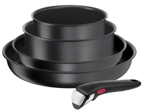 Набор посуды Tefal Ingenio Daily Chef L7629102 5 предметов черный со съемной ручкой