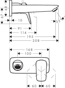 Смеситель для раковины Hansgrohe Logis 19.5 см 71220670 матовый черный