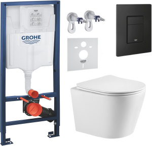Комплект инсталляции Grohe с унитазом Imprese Jess Tornado