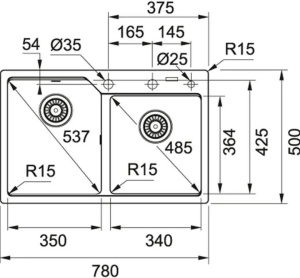 Кухонная раковина Franke Urban UBG 620-78 114.0575.056, бежевый