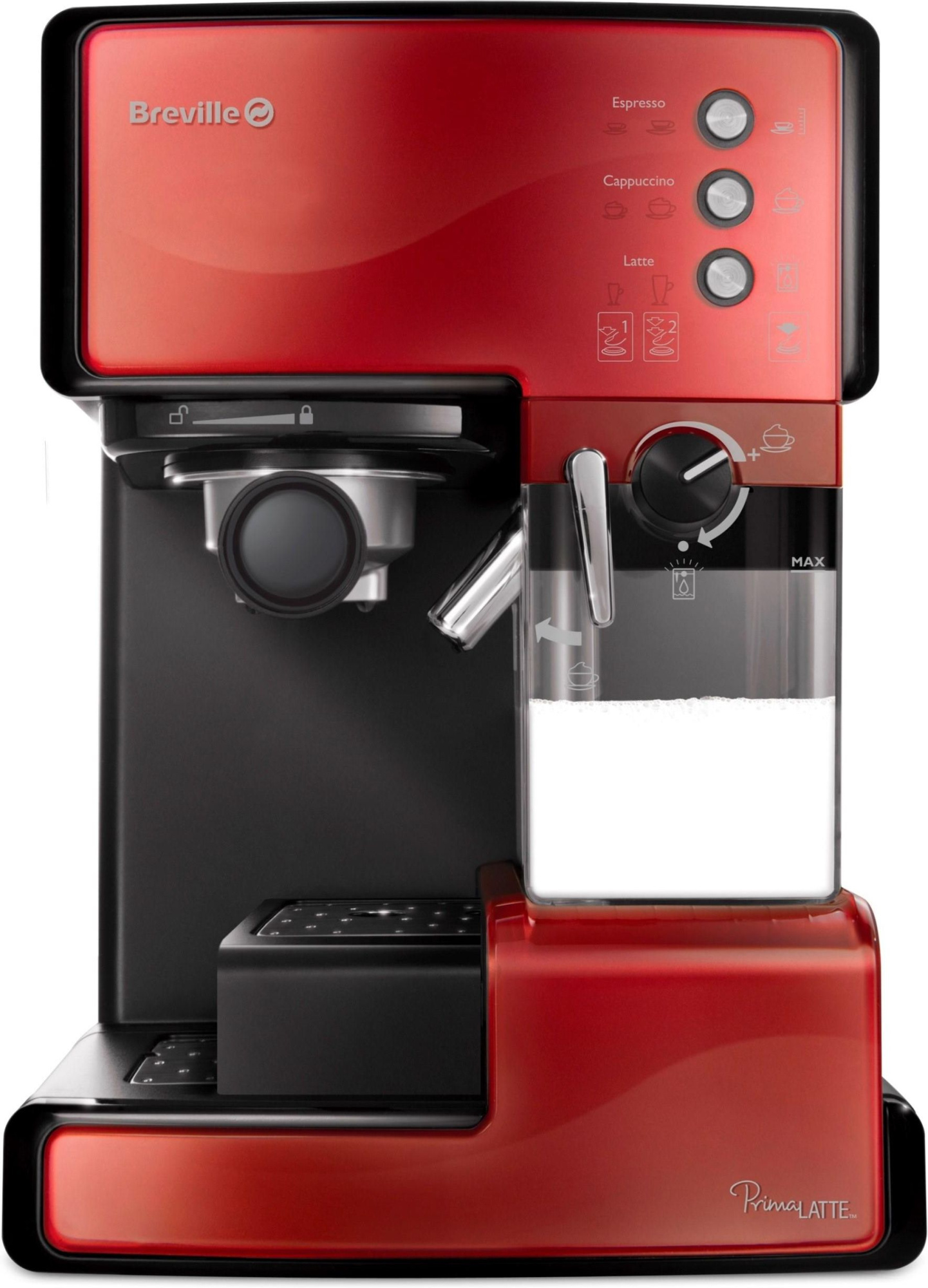Рожковая кофеварка Breville Prima Latte VCF046X, красная