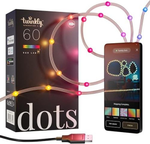 Светодиодная гирлянда Twinkly Dots 60 RGB, прозрачный провод, USB-A
