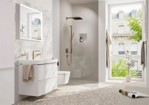 Универсальный держатель для душа Hansgrohe E 39см 24337140, шлифованная бронза