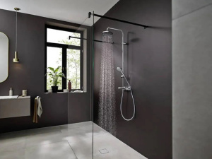 Душевой гарнитур с батареей с термостатическим смесителем Hansgrohe Vernis Blend 200 1jet EcoSmart 26089000, хром