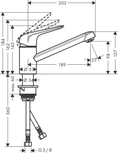 Смеситель для кухни Hansgrohe Focus M42 Z Coolstart 71866000, хром
