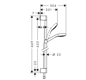 Душевой комплект Hansgrohe Croma Select S 26560400, хром