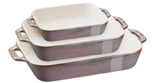 Набор из 3 прямоугольных сервировочных мисок Staub Cooking, античный графит (40508-173-0)