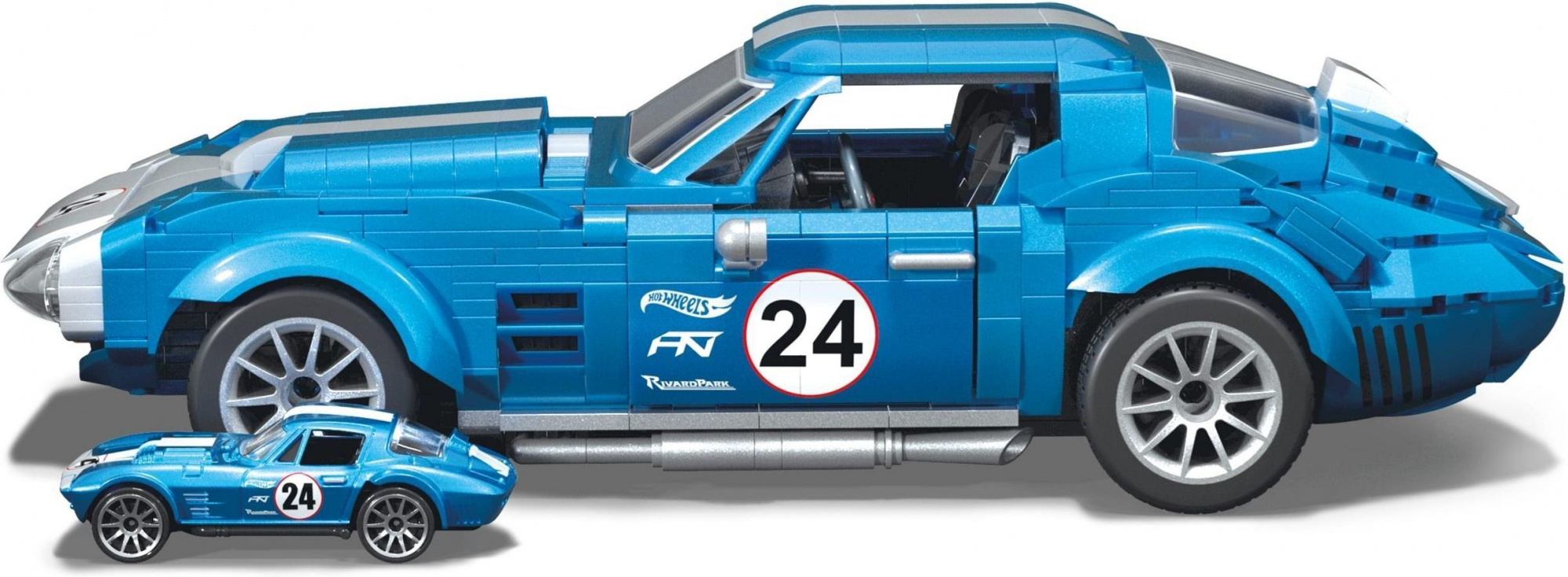 Конструктор MEGA Hot Wheels Corvette Grand Sport 1963 Коллекционная модель HWW23