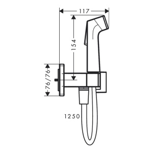 Ручной душ Hansgrohe 1Jet E Ecosmart 29233340, шлифованный черный хром