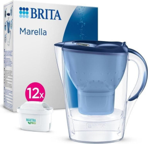 Фильтр-кувшин BRITA Marella 2,4 л, синий (12 картриджей)