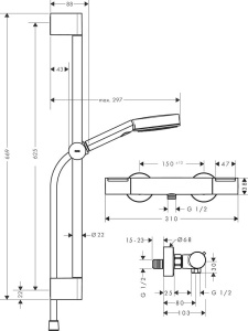 Смеситель для ванной Hansgrohe Pulsify Select S 24272670 черный матовый