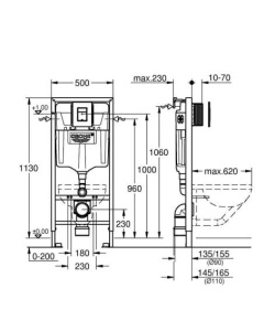 Комплект инсталляции 3 в 1 для унитаза Grohe Solido 38811000, хром
