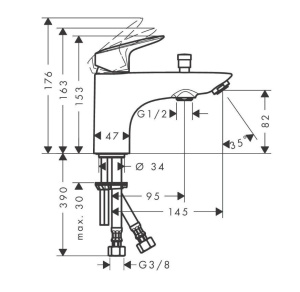 Смеситель для ванны Hansgrohe Logis Monotrou 71315670, черный матовый