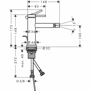 Смеситель для умывальника Hansgrohe Tecturis S 80 73301140, матовая бронза