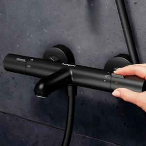 Смеситель для ванный Hansgrohe Ecostat Fine 13325670 матовый черный