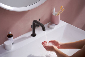Смеситель для умывальника Hansgrohe Tecturis S 110 Fine Coolstart Push-Open, Черный Матовый 73323670