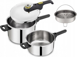 Набор скороварок Tefal Secure 5 Neo P2544341 4/6л с корзиной для пара