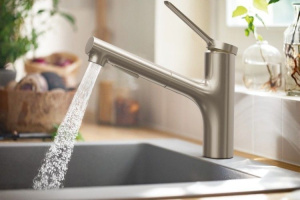 Однорычажный смеситель для кухни Hansgrohe M33150 2jet 74800800, нержавеющая сталь