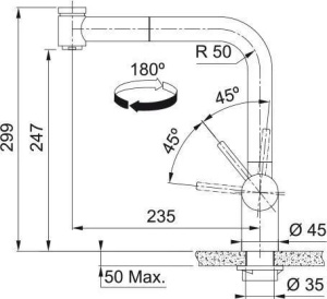 Кухонный кран Franke Atlas Neo pull-out spray 115.0521.441, нержавеющая сталь
