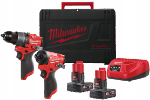 Набор аккумуляторных инструментов Milwaukee M12 FPP2A2-602X 4933480588 2х6,0 Ач в кейсе HD Box с АКБ и ЗУ