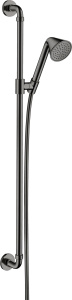 Душевой комплект Axor Showers Front 0.90m с ручным душем Ecosmart 85 1Jet, полированный черный хром, артикул 26023330
