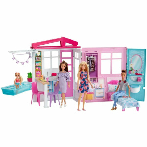 Barbie Кукольный домик FXG55, белый/розовый