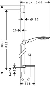 Душевой набор Hansgrohe Raindance Select E 150 / Unica S Puro 90 см 27857000 хром