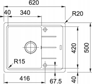 Кухонная раковина Franke Basis BFG 611-62 114.0693.558, матовый черный / черный слив