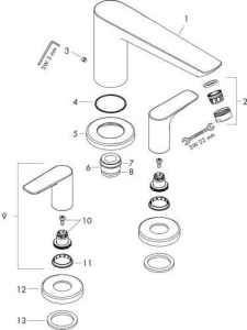 Смеситель для ванны с термостатом Hansgrohe Talis E 71747000, хром