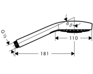Ручной душ Hansgrohe Croma E 1Jet, золото 26814990
