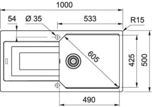 Кухонная раковина Franke Urban Ubg 611-100 114.0574.998, оникс