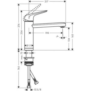 Кухонный смеситель Hansgrohe M423-H120 71807000 хром