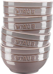 Набор из 4 круглых чаш Staub 14 см Античный серый 40508-148-0
