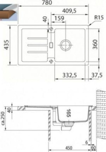 Кухонная раковина Franke STRATA STG 614 114.0263.980, серые скалы