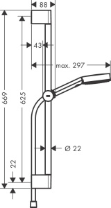 Душевой гарнитур Hansgrohe Pulsify Select 105 3Jet Relaxation 65см 24160700, матовый белый