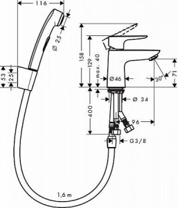Смеситель для биде Hansgrohe Talis E CLICK-CLACK хром 71729000