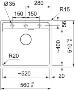 Кухонная раковина Franke Maris Mrg 610-52 Rtl 114.0661.388, орех