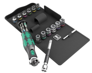 Компактная трещотка Wera Zyklop 8009 Pocket Set 3, 27 элементов (05004284001)